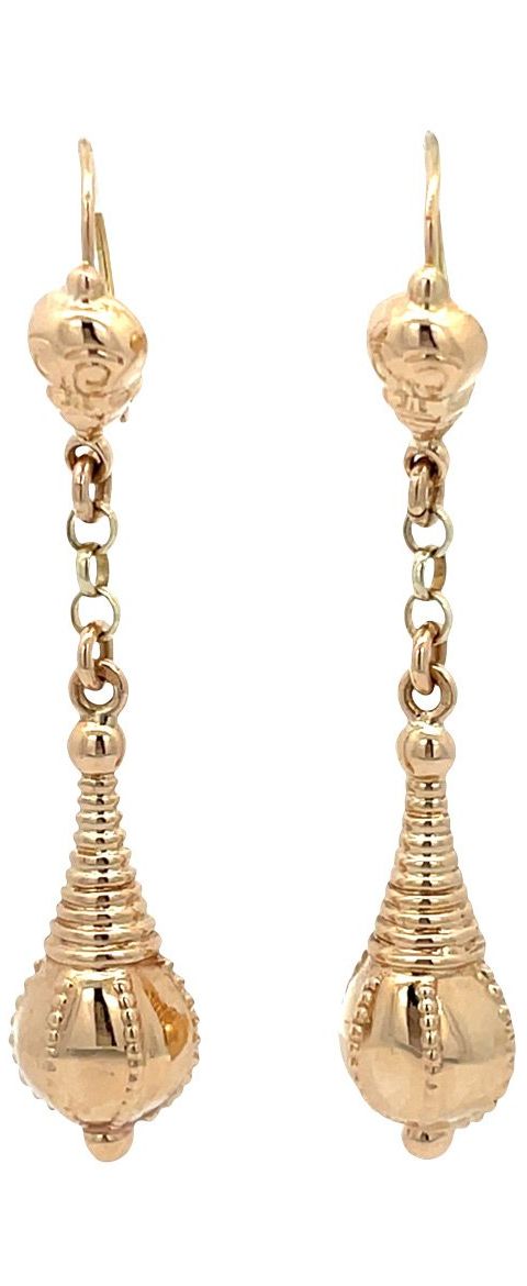 Vintage 14K Gold Fancy Drop Earrings